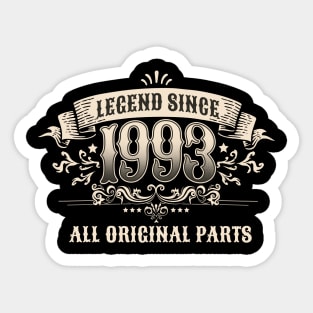 30 Years Old Legend Since 1993 30th Birthday Sticker